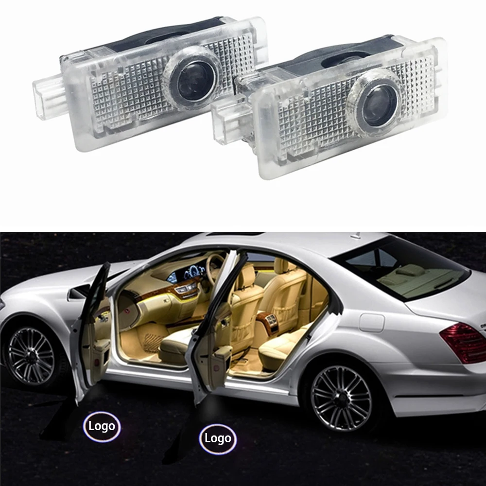 2 шт. лампы для двери автомобиля светодиодный логотип для Mercedes Benz Ghost Shadow автоэмблема шаг вежливости огни для CLS CLA CLK серии