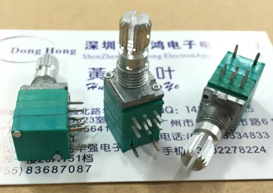 

5pcs 09 type precision potentiometer, double band switch, B50K audio volume adjustment, B503 long handle 15MM