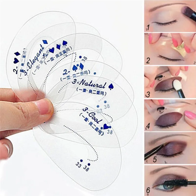 

6 pcs /set Multifunction Eyeliner Stencils Cat Eye Stencils Eyeshadow stencils Eye Models Quick Makeup Auxiliary Tools