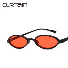 Новинка, винтажные узкие маленькие овальные солнцезащитные очки для женщин, Ретро стиль, брендовые обтягивающие летние мужские солнцезащитные очки в металлической оправе для женщин