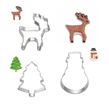 

3pcs/set Christmas Fortune Cookie Biscuit Press Stamp Mold Stainless Steel Cake Decorating Tools Kitchen Accessories