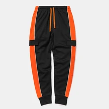 Боковая стрелка Цвет блок в стиле пэчворк с принтом штаны-шаровары брюки Для мужчин Для женщин Винтаж в стиле «хип-хоп» Беговые брюки в повседневном стиле, мужские уличная узкие брюки