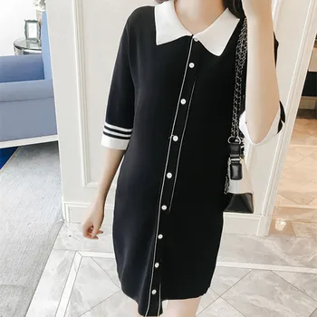 

Pregnant Buttons Dresses Maternity Knitting Shirts Half Sleeve Pregnancy Clothings Outwear Clothes For Pregnant Women