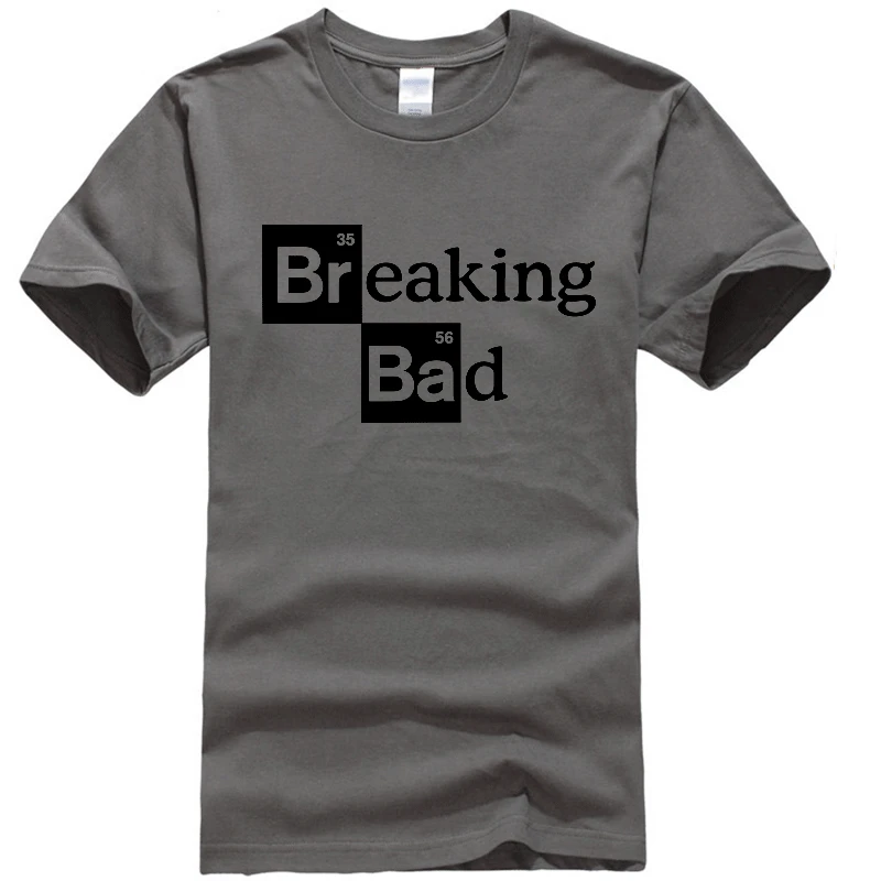 Мужские футболки высокого качества для отдыха, хлопковые топы с круглым вырезом Heisenberg, мужской топ с коротким рукавом, Повседневная футболка с принтом «Breaking Bad» для мужчин