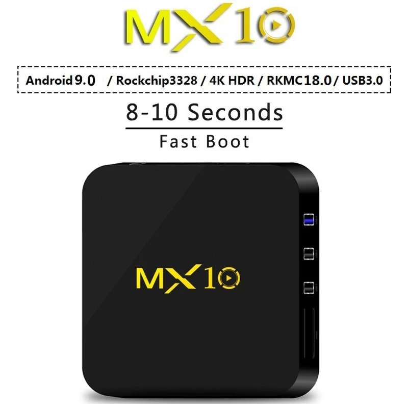 MX10 Android 9.0 Smart TV BOX 4GB DDR4 Ram 32GB 64GB Rockchip RK3328 Quad Core Support 4K WIFI Streaming Media Player pk H96 max