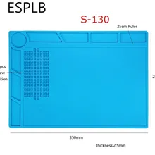 S-130 9,8x13,8 дюймов изоляции Pad термостойкие кремния BGA пайки платформа стол коврики ремонт инструмент с винт расположение коврики