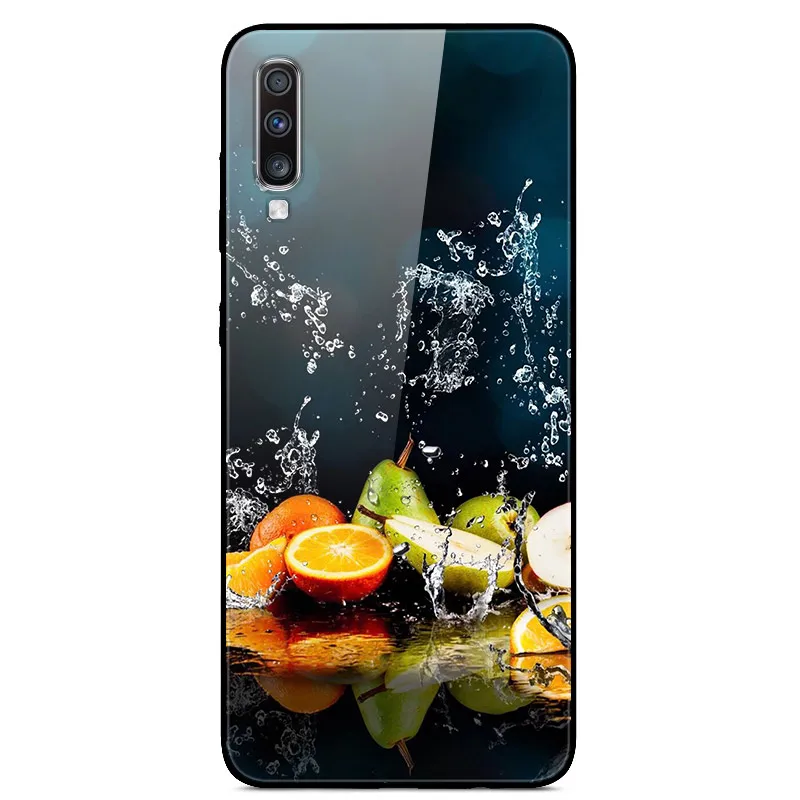 Роскошный стеклянный чехол для samsung Galaxy A70, чехол A 70, чехол на заднюю панель для samsung A70, чехол A705F 6,", ТПУ Рамка, бампер - Цвет: as photo 49