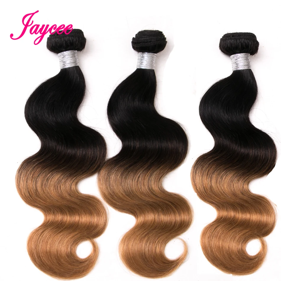 

Jaycee Human Hair Ombre Bundles Body Wave 1b/27 Two Tone Color Brazilian Hair Weave Bundles Remy Ombre Blonde Hair Extensions