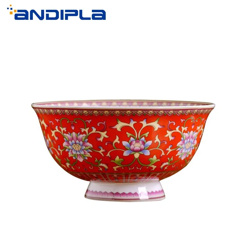 

4.5/5/6 Jingdezhen Ceramic Pastel Tableware Bone China Bowl Classical Chinese Rice Bowls Ramen Bowls Home Decor Gifts Auspicious