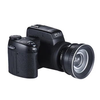 Polo Sharpshots Auto Focus 33MP 1080P 30fps FHD 8X Digital Camera w/ Standard + 0.5X Wide Angle + 24X Telephoto Long Lens PC Cam