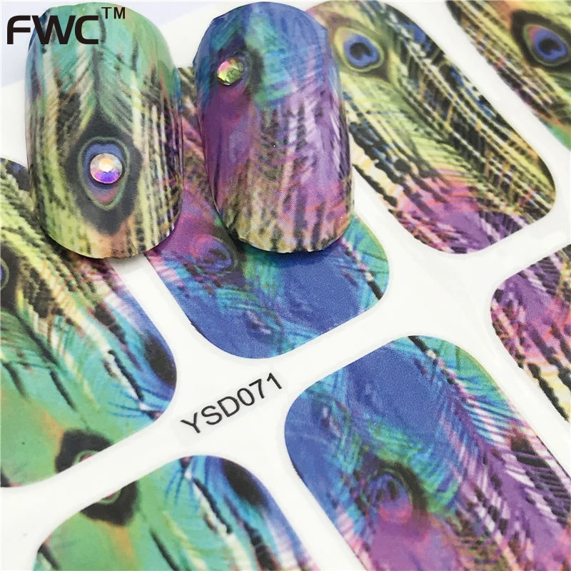

ZKO Nail Sticker Fantasy Colorful Designs Water Transfer Decals Sets Flower/Feather Nail Art Decor Beauty Tips