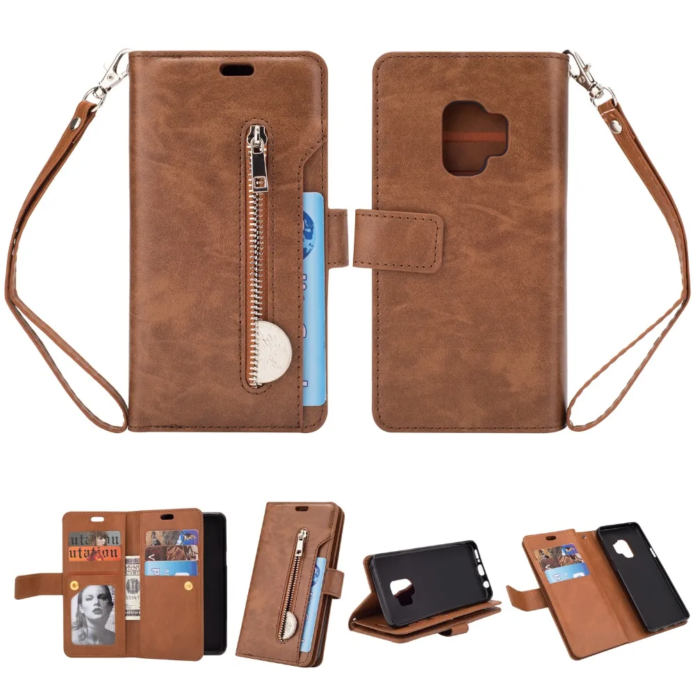 

Haissky Retro Leather Phone Case For Samsung Galaxy S9 S9 Plus Card Wallet Phone Bag Case For Samsung S8 S8 Plus S7 Edge Cover