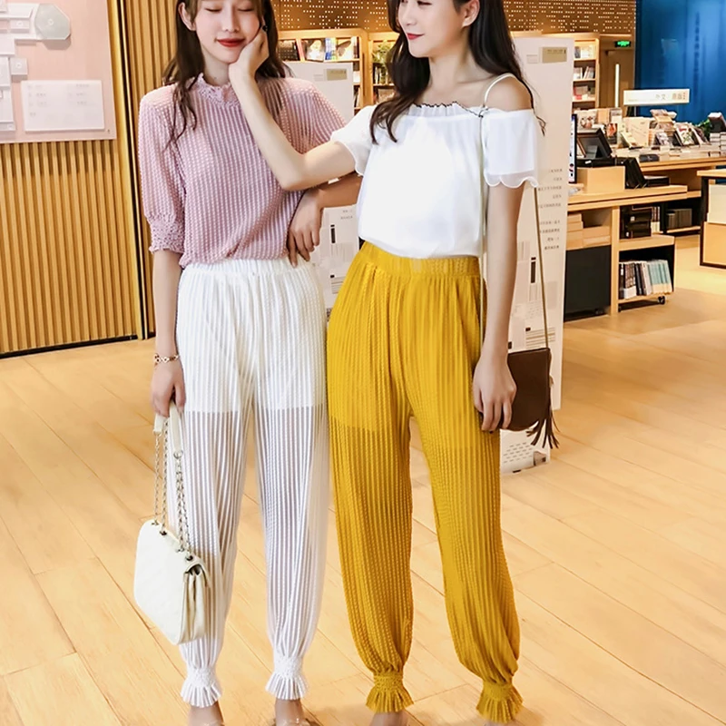 ZYFPGS 2019 Hot Women's Nine Points Casual Pants Lantern-shaped Slacks Women Pants Pencil Transparent design New Arrivals ZYFPGS 2019 Hot Women's Nine Points Casual Pants Lantern-shaped Slacks Women Pants Pencil Transparent design New Arrivals