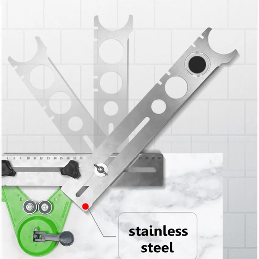 

free ship Universal Tile Marble Glass Ceramic Floor Drilling Hole Tools Hole Opener Locator Adjustable Position Ruler