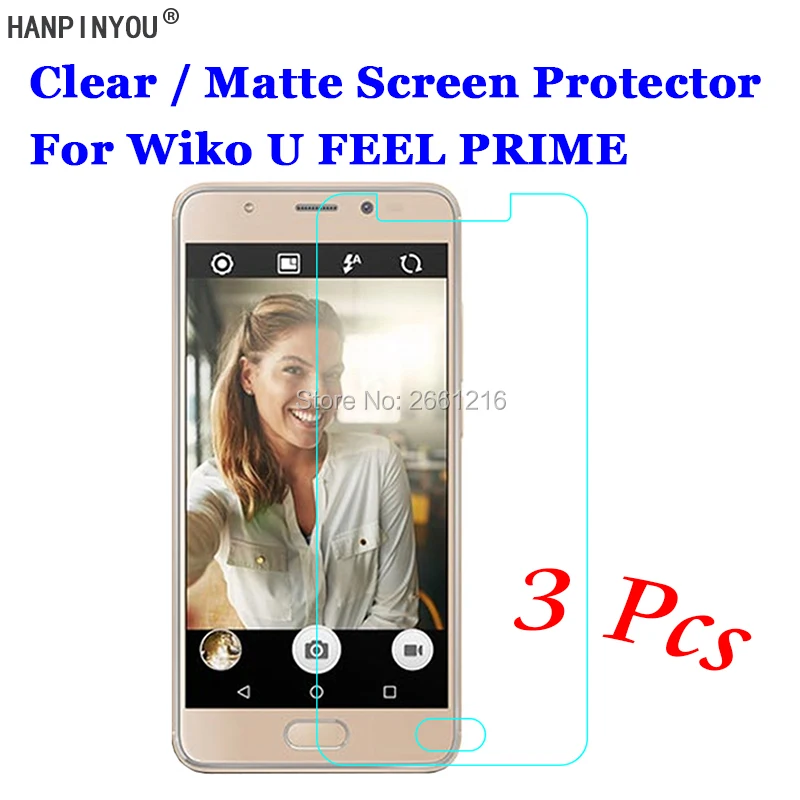 

3 Pcs/Lot For Wiko U FEEL PRIME 5.0" HD Clear / Anti-Glare Matte Front Screen Protector Touch Film Protection Skin
