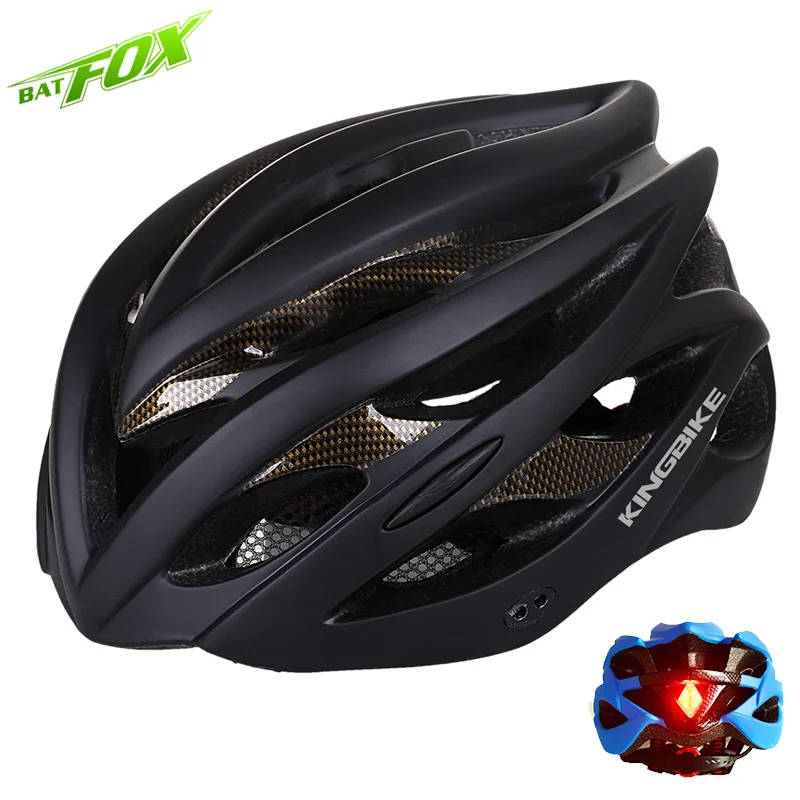 

BATFOX Cycling Helmet Men women Ultralight Bicycle Helmet PVC+EPS Road Mountain protone MTB Bike Helmet LED Lights Matte Helmets