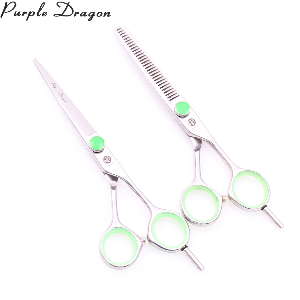 

Z1121 6'' 440C Salon Scissors For Hairstyle Straight Shears Thinning Shears Professional Hair Scissors Finger Rest Barber Makas