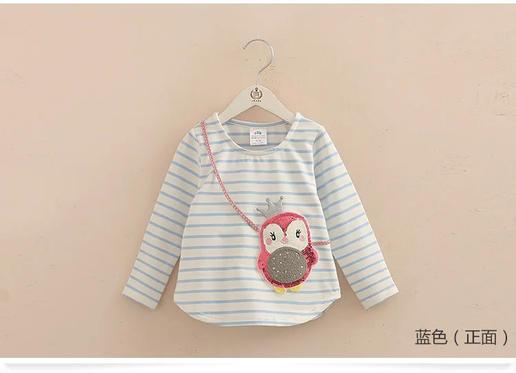 Children Penguin Tops 2018 Hot Sale Spring Autumn Kids Clothes Long Sleeve O-Neck Strip Girl Long Sleeve T Shirt (5)