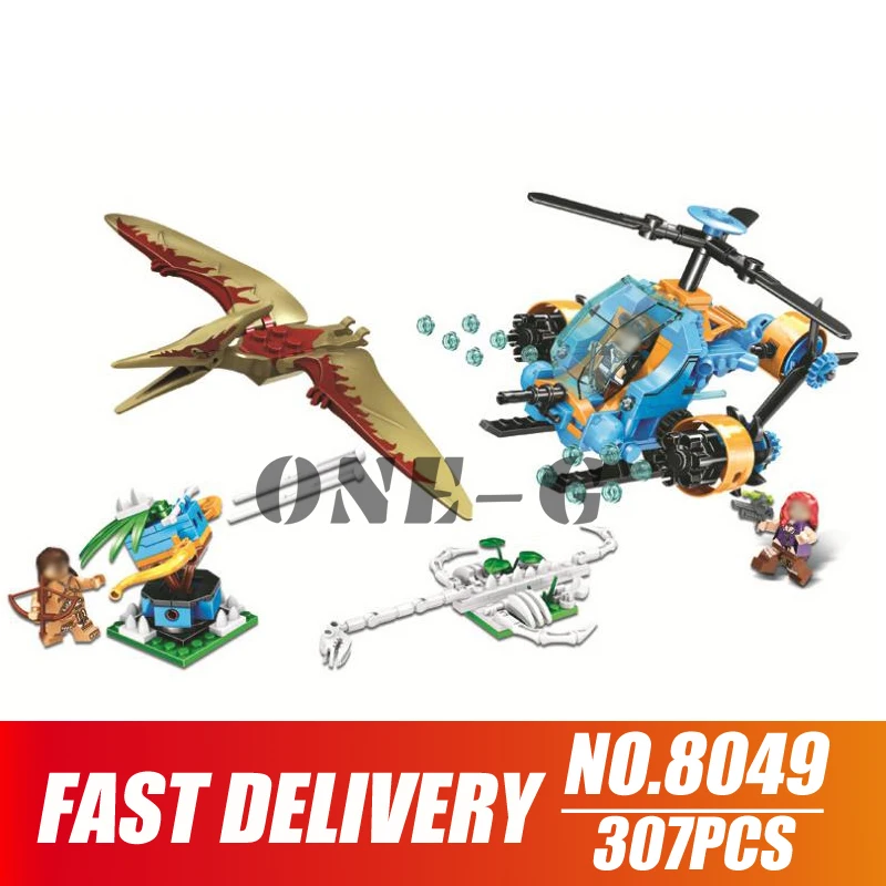 

Building blocks Jurassic World Dinosaur Capture Helicopter 8049 Compatible with Bricks figures toys for children