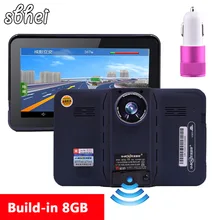 2016 7 inch GPS Navigation android radar detector with DVR rear view automobile navigator europe or navitel Map truck gps