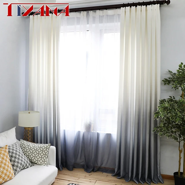 Sfumatura di colore finestra occhielli tende per il salone moderno ... Tende salone moderno