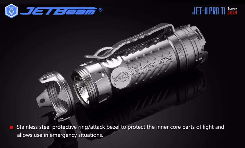 1 шт. JETBeam II PRO TI 510LM 4 режима тактический фонарь светодиодный светильник мини-вспышка светильник