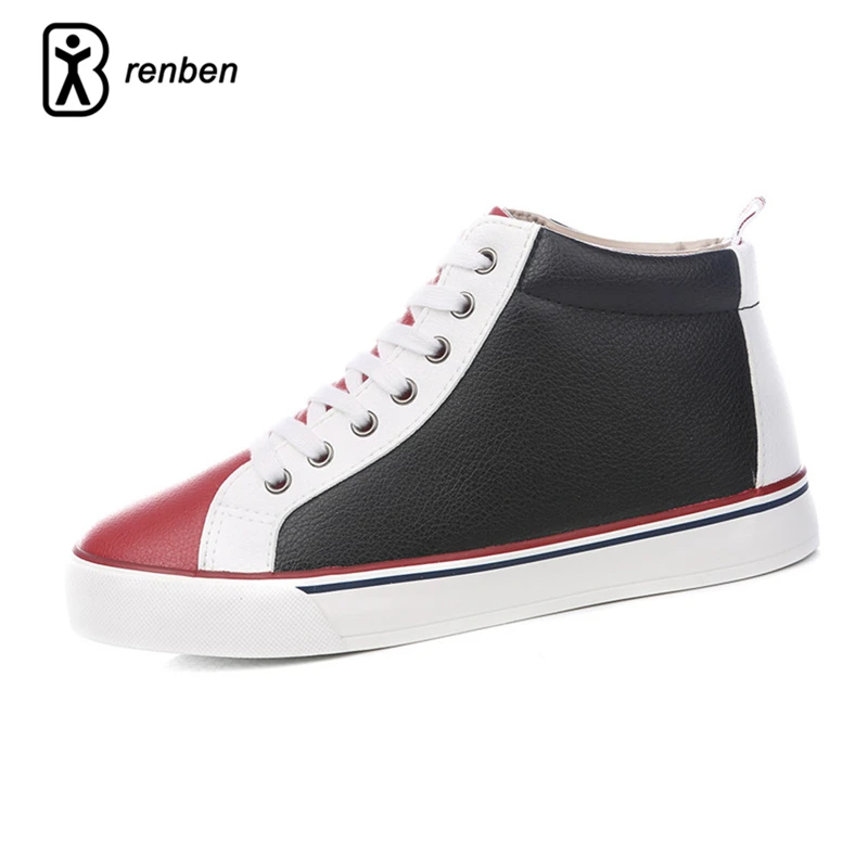 

RenBen Plush Warming Women Winter Boots Fashion Patchwork Red Ladies Casual Shoes Walking Creeper Durable Female Boots Footwear