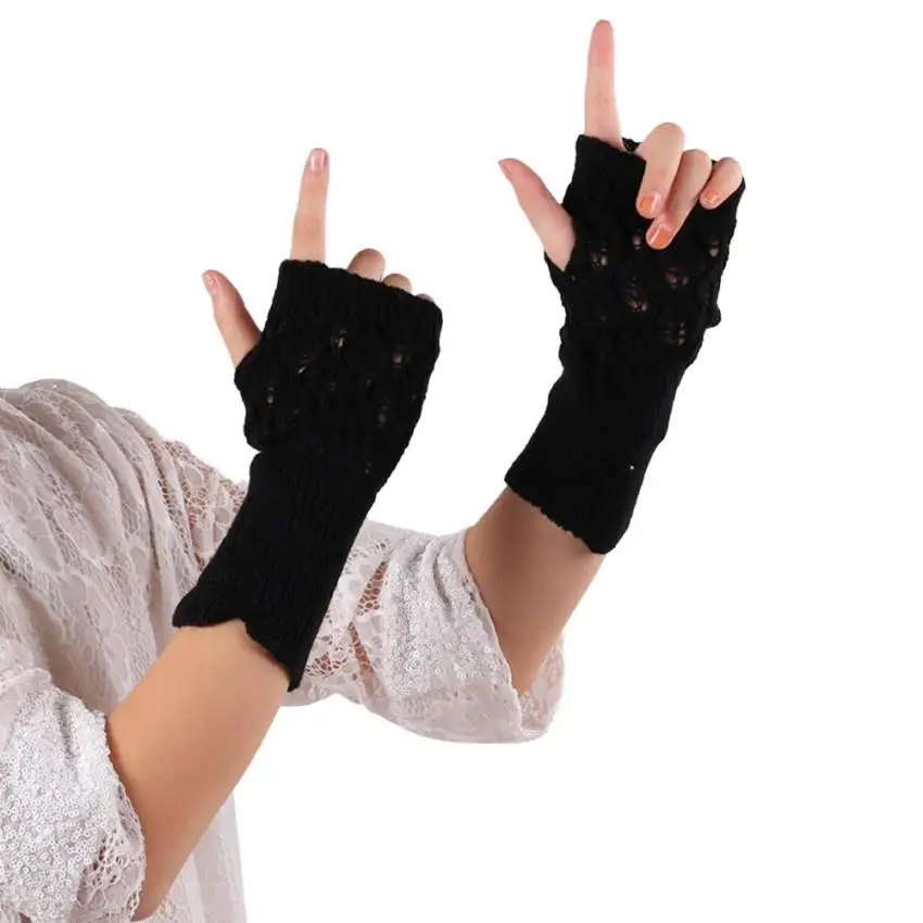 Meitianfacai Winter Gloves Fingerless Gloves Stretch Winter Arm Warmer Long Arm Sleeve For Ladies Women Girl