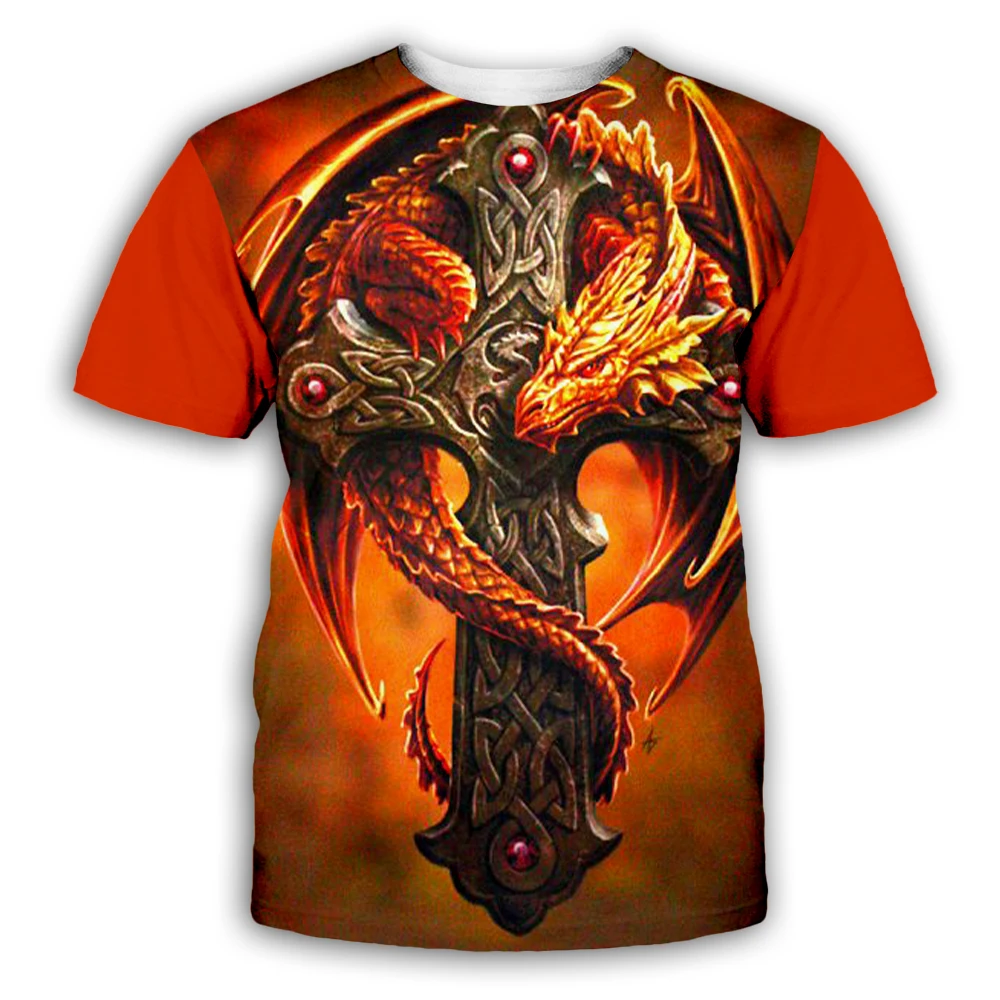 

PLstar Cosmos Viking Tattoo 3D Printed Shirts Tees 3D Print Hoodie/Sweatshirt/Jacket/t shirts Men Women Dragon red t shirts TX-2