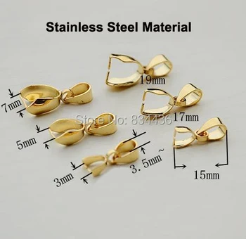 

Free Shipping 3x15m 5x17m gold color stainless steel pendant clasps buckles jewelry accessory DIY parts wholesale 50pcs