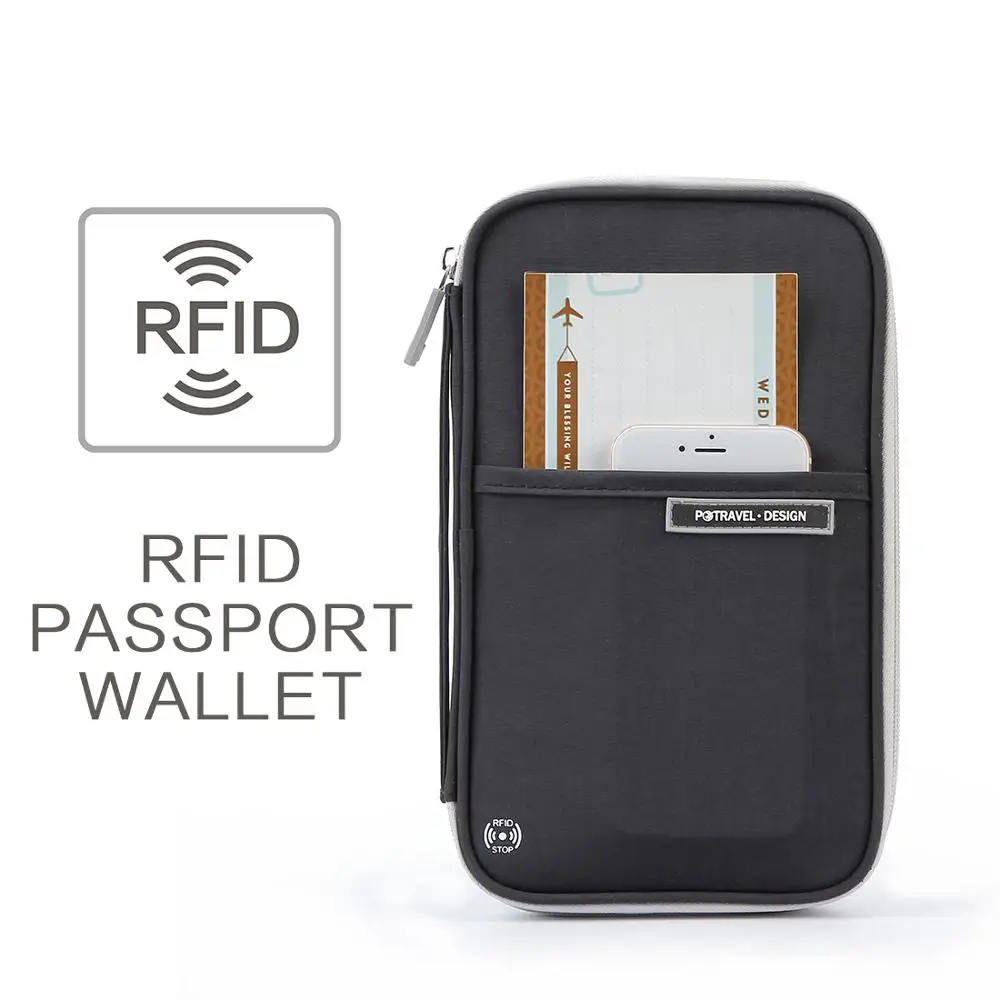 Семейный RFID Держатель для паспорта дорожный кошелек мужчин женщин Обложка чехол
