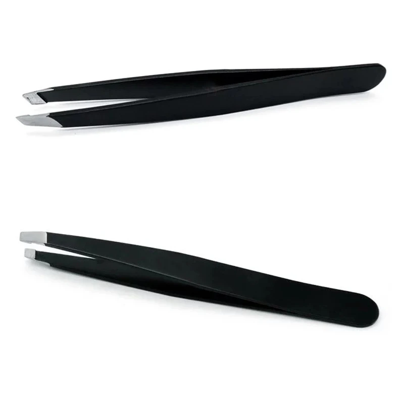 Black Eyebrow Tweezers Stainless Steel Removal Eye Brow Trimmer Eyelash