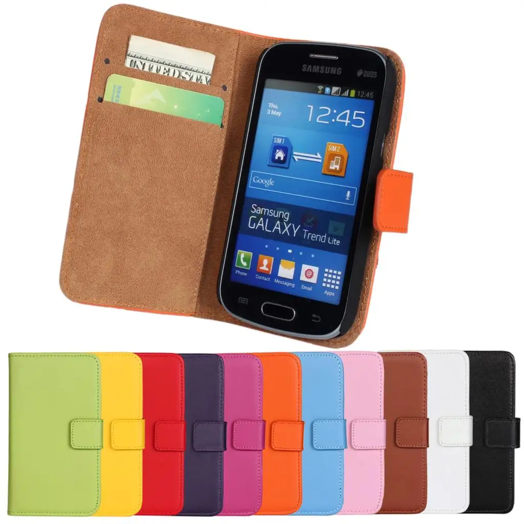 

S7390 Card Holder Holster Wallet case For Samsung Galaxy Trend Lite S7390 Magnetic Flip Cover Leather case Retro Phone bags