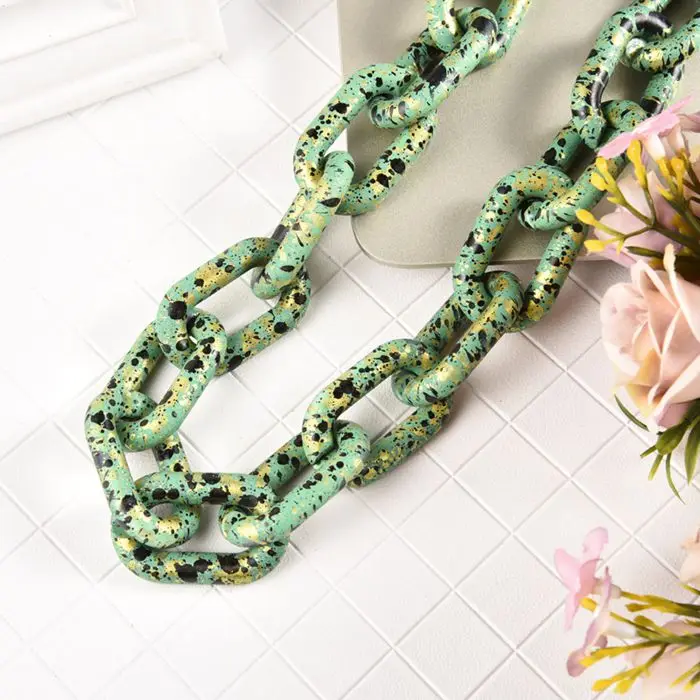 Топ-Номинальная 1,0 метр акриловое ожерелье нитка Запчасти соединенная сумка цепи Для женщин самодельные Украшения, Аксессуары для очков цепи Компоненты N018 - Цвет: green