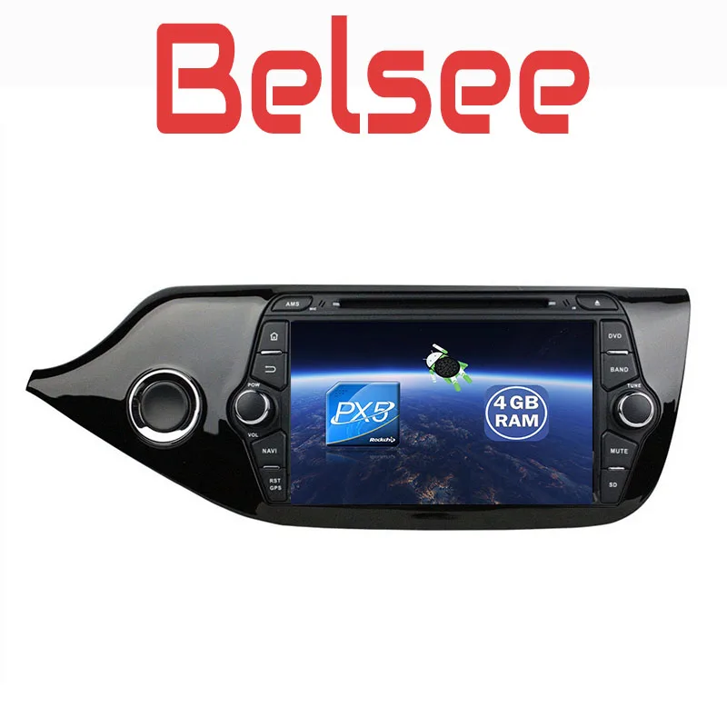 Cheap Belsee Android 8.0 DVD Player for Kia Ceed Car Radio Head Unit IPS Touch Screen 4GB Ram PX5 Core GPS Navigation WiFi Bluetooth 3