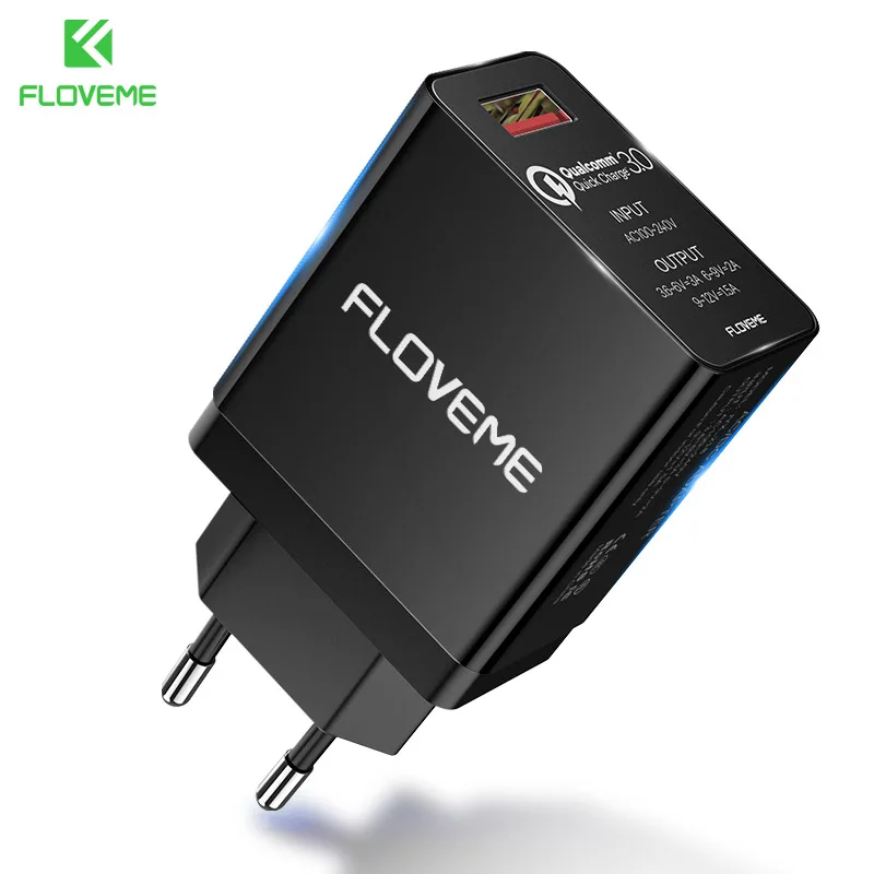 FLOVEME QC 3,0 USB зарядное устройство для телефона Быстрая зарядка 3,0 зарядное устройство для мобильного телефона для iPhone быстрое зарядное устройство для samsung Galaxy S9 S8 Plus