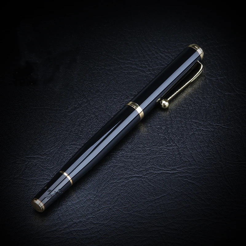 Изысканные роскошные черные металлические шариковые ручки для бизнес письма, подарок, шариковая ручка 0,5 мм, школьные канцелярские принадлежности