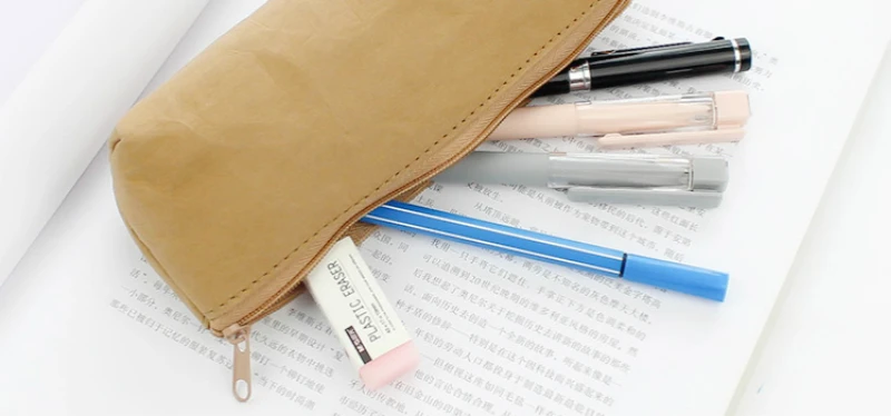 Моющаяся бумага для рукоделия пенал для студентов простой ретро-Карандаш сумка Разлагаемый ящик для хранения школьные офисные принадлежности