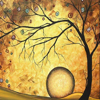 

Hand Made Oil Painting On Canvas Color Gold Tree Abstract Modern Canvas Wall Art Living Room Decor Picture