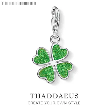 

Lucky Clover Decoration Pendants Charm 925 Sterling Silver Gift Fit Bracelet Collier Snake Chains For Valentine's Day Gift