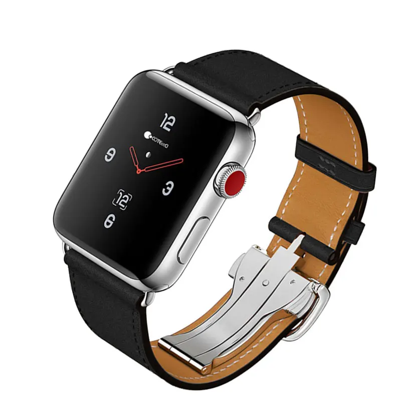 Ремешок с пряжкой для Apple Watch 4 band 44 мм 40 мм Iwatch series 4 Fauve Barenia кожаный браслет