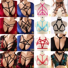 Женское боди жгут нижнее белье в готическом стиле укороченный топ Фетиш клетка бюстгальтер ремни для нижнего белья пояс портупея в форме звезды бюстгальтер