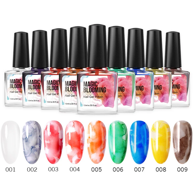 

Lacheer 9Pcs/Lot Blooming Flowers UV Nail Gel Polish Kits Semi Permanent Blossom Led Nail Lacquer Polish Long Lasting Gel Set