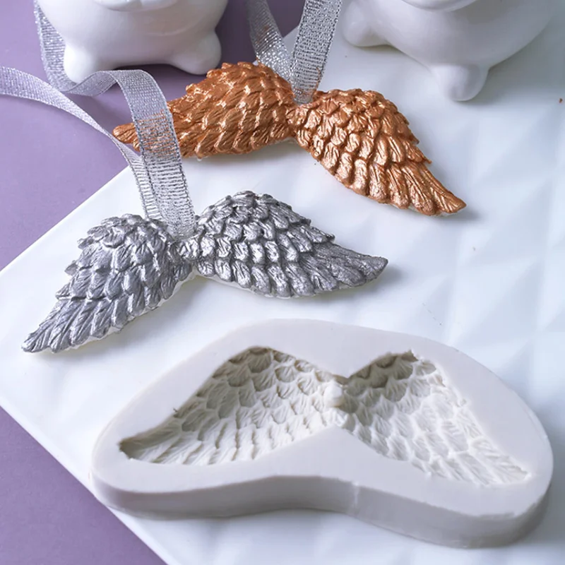 Новые крылья ангела 3D силиконовые формы помадка формочка для торта инструменты для украшения DIY Жевательная паста Кухня Формы для выпечки шоколадная форма кекс бумага