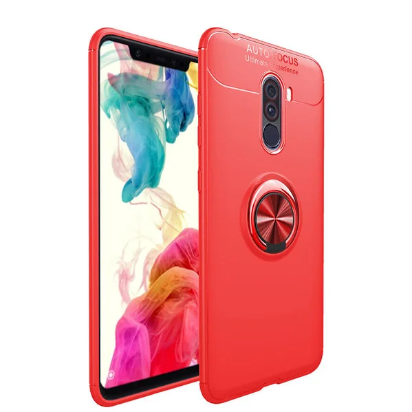 Кольцо-держатель на палец для мобильного Мягкий силиконовый чехол для телефона для Xiaomi mi A2 Lite Max 3 A1 8 SE Poco F1 чехол для телефона для Red mi 6 6A S2 Примечание 4X 5A prime - Цвет: Red red