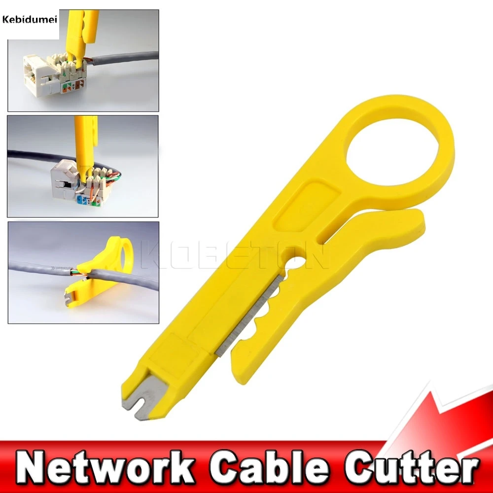 

kebidumei Hot Easy use 10pcs netwrok tool Punch Down Network UTP Data Cable Wire Cutter Stripper Tool Mini Plier