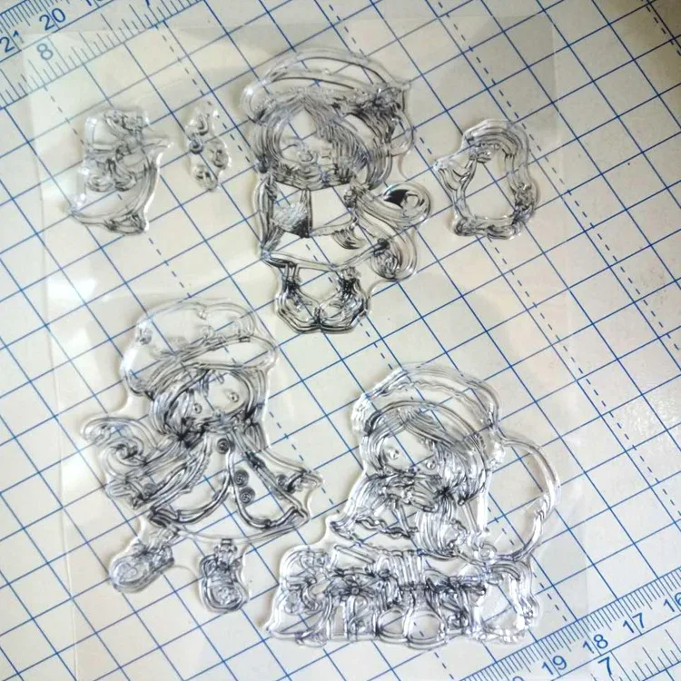 

RLJLIVES Clear Stamps 3 Girls DIY Scrapbook Card album paper craft silicon rubber roller transparent stamp
