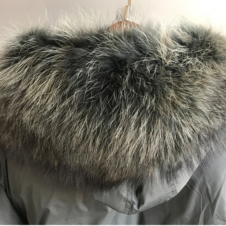 AYUNSUE, Новая мода зима утка подпушка куртка для женщин длинное пальто натуральный мех енота воротник высокое качество Abrigos Mujer LX994