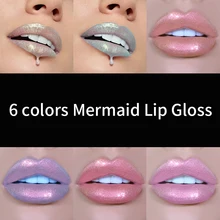

HANDAIYAN Liquid Crystal Glow Lip Gloss Laser Holographic Lip Tattoo Lipstick Makeup Mermaid Pigment Glitter Lip Gloss