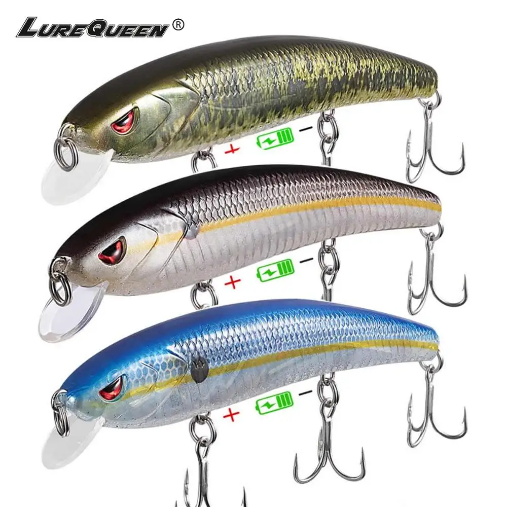 Sinking Twitching Electric Fishing Lures USB Rechargeable Vibration Led